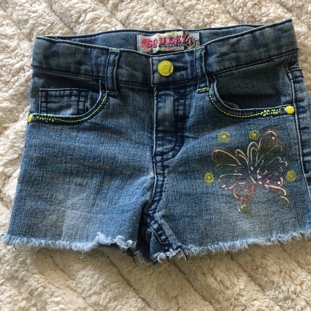 Girls Butterfly Jean Shorts 4T